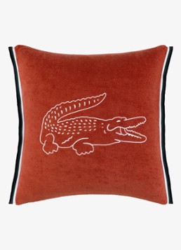 Lacoste L Break sierkussenhoes 45 x 45 cm Roestbruin - Deal