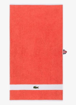 Lacoste L Casual badhanddoek - 450 gr/m² - 55 x 100 cm Koraalrood - Deal
