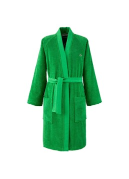 Lacoste Dames Lattitud badjas met logoborduring in de kleur Groen