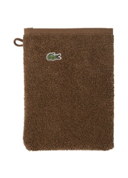 Lacoste L Lecroco washand - 600 gr/m2 - 15 x 21 cm Hazelnootbruin - Deal