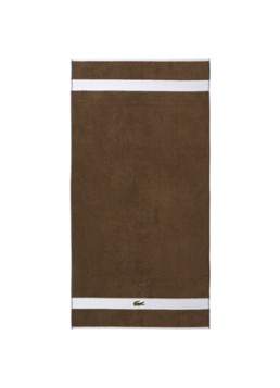 Lacoste L Casual badlaken - 450 gr/m2 - 70 x 140 cm Hazelnootbruin - Deal