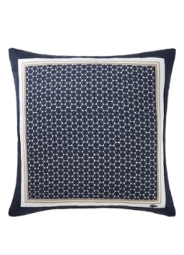 Lacoste L Tennisball sierkussenhoes in zijdeblend 45 x 45 cm Donkerblauw - Deal