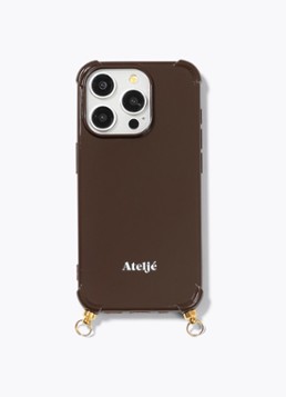 Ateljé Dames Telefoonhoes voor iPhone 12 / 12 Pro in de kleur Donkerbruin, maat: 1maat