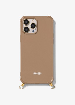Ateljé Dames Telefoonhoes voor iPhone 16 Plus in de kleur Camel, maat: 16plus