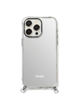 Ateljé Dames Telefoonhoes voor iPhone 14 Pro Max in de kleur Zilver, maat: 1-maat