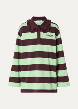 Stieglitz Dames Danila longsleeve met polokraag in de kleur Aubergine, maat: l