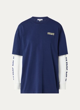 Stieglitz Dames Fiore long sleeve met logo- en backprint in de kleur Donkerblauw, maat: xs