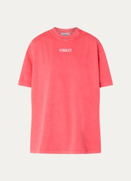 Stieglitz Dames Oversized T-shirt met logoborduring in de kleur Koraal, maat: s
