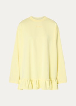 Stieglitz Dames Brisa longsleeve met logo en volant in de kleur Geel, maat: m