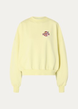 Stieglitz Dames Cindy sweater met logo- en backprint in de kleur Geel, maat: xs