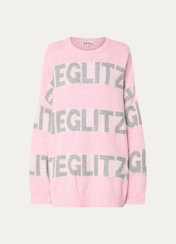 Stieglitz Dames Keisa grofgebreide trui met logoprint in de kleur Roze, maat: s