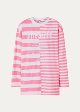 Stieglitz Dames Tacito longsleeve met streepprint en logoborduring in de kleur Roze, maat: s