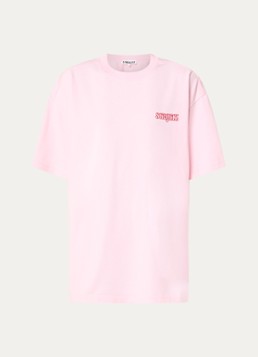 Stieglitz Dames World of Stieg oversized T-shirt met logo- en backprint in de kleur Lichtroze, maat: m