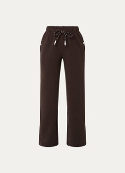 Stieglitz Dames Lola high waist straight fit joggingsbroek met steekzakken in de kleur Donkerbruin, maat: L
