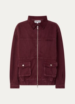 Stieglitz Dames Gianna jack van denim met klepazakken in de kleur Bordeauxrood, maat: s