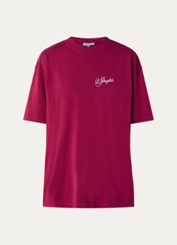 Stieglitz Dames Renzo oversized T-shirt met logoborduring in de kleur Bordeauxrood, maat: xl