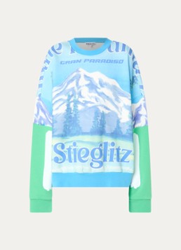 Stieglitz Dames Xavina sweater met print in de kleur Lichtblauw, maat: m