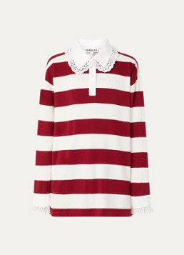 Stieglitz Dames Zelina polo met streepprint in de kleur Bordeauxrood, maat: xl