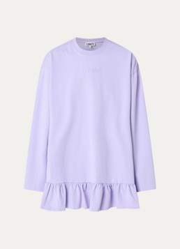 Stieglitz Dames Brisa longsleeve met logo en volant in de kleur Paars, maat: L