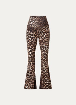 Stieglitz Dames High waist flared fit legging met dierenprint in de kleur Donkerbruin, maat: 34
