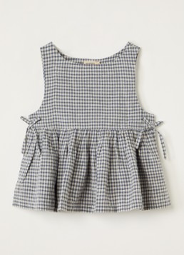 MarMar COPENHAGEN Meisjes Tarame top met ruitdessin in de kleur Donkerblauw, maat: 8Y=128