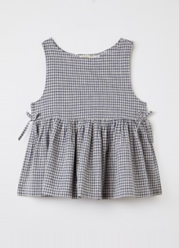 MarMar COPENHAGEN Meisjes Tarame top met ruitdessin in de kleur Donkerblauw, maat: 10Y=140