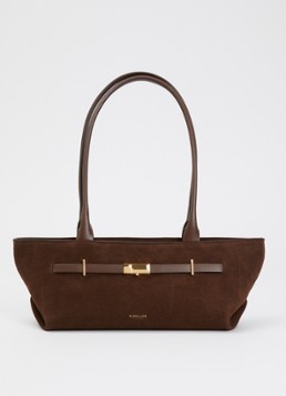DeMellier Dames The New York schoudertas van leer in de kleur Bruin, maat: 1SZ