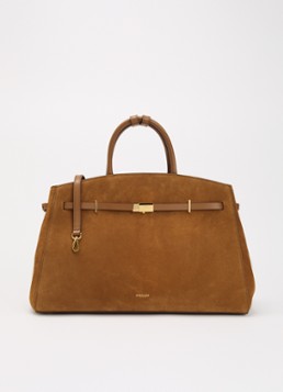 DeMellier Dames The Hudson handtas van suède in de kleur Roestbruin, maat: 1SZ