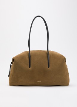 DeMellier Dames The Stockholm handtas van suède in de kleur Camel, maat: 1SZ