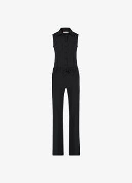 Studio Anneloes Dames Angel straight fit jumpsuit van travelstof in de kleur Zwart, maat: XXS
