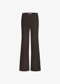 Studio Anneloes Dames Lexie high waist wide fit pantalon met steekzakken in de kleur Chocoladebruin, maat: XL