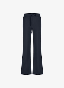 Studio Anneloes Dames Abigail mid waist flared fit joggingbroek van travelstof in de kleur Blauw, maat: XXL