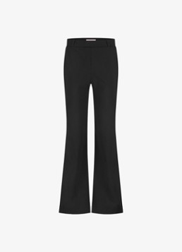Studio Anneloes Dames Sally mid waist flared fit broek van travelstof in de kleur Zwart, maat: M