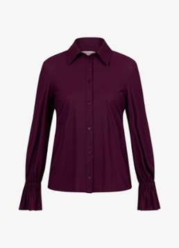 Studio Anneloes Dames Duna blouse met trompetmouw in de kleur Bruin, maat: XS