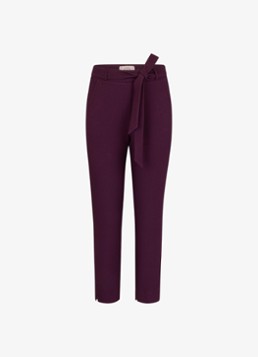 Studio Anneloes Dames Zarja high waist tapered fit pantalon met textuur in de kleur Paars, maat: M
