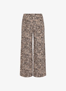 Studio Anneloes Dames Lexie high waist wide fit broek met print in de kleur Zwart, maat: XL