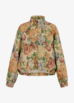 Studio Anneloes Dames Mela bomberjack met bloemenprint in de kleur Oranje, maat: XL