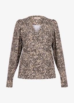 Studio Anneloes Dames Valdis top met print en V-hals in de kleur Zwart, maat: M