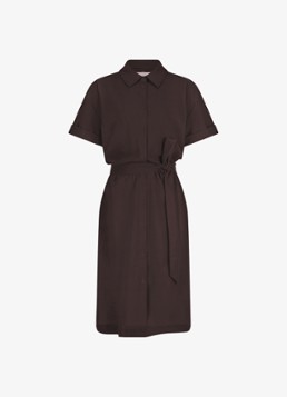 Studio Anneloes Dames Louni mini blousejurk met strikceintuur in de kleur Bruin, maat: XXL