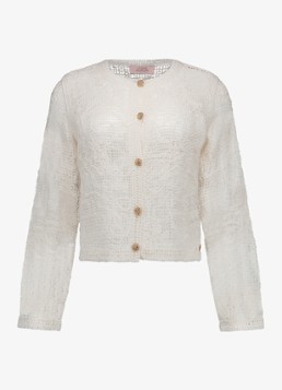 Studio Anneloes Dames Fay opengebreid vest van crochet in de kleur Gebroken wit, maat: XL