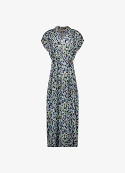 Studio Anneloes Dames Andra maxi tuniekjurk met stippenprint in de kleur Blauw, maat: XXL