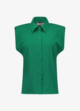 Studio Anneloes Dames Georgie mouwloze blouse in de kleur Groen, maat: XS