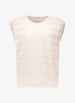 Studio Anneloes Dames Leona fijngebreide top in de kleur Creme, maat: M