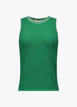 Studio Anneloes Dames Novi Twinset fijngebreide tanktop met glitter in de kleur Groen, maat: L