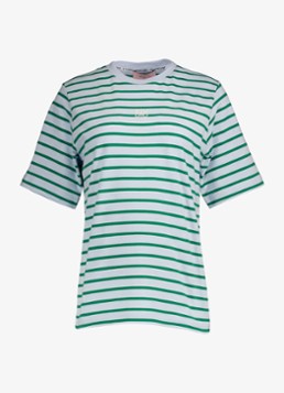 Studio Anneloes Dames T-shirt met streepprint en logo in de kleur Blauw, maat: XS