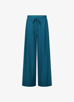 Studio Anneloes Dames Grace high waist wide fit palazzo broek met trekkoord in de kleur Zeegroen, maat: L