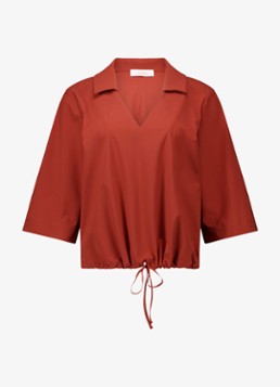 Studio Anneloes Dames Odette top met trekkoord in de kleur Roestbruin, maat: XXL