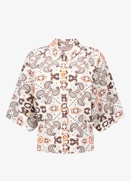 Studio Anneloes Dames Fabienne blouse met paisley print in de kleur Creme, maat: XL