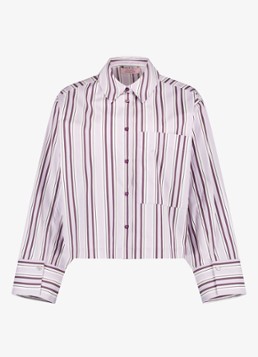 Studio Anneloes Dames Erina stripe blouse in de kleur Paars, maat: XXL
