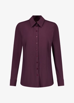 Studio Anneloes Dames Poppy blouse met stretch in de kleur Aubergine, maat: L